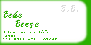 beke berze business card